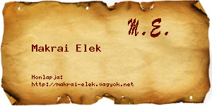 Makrai Elek névjegykártya